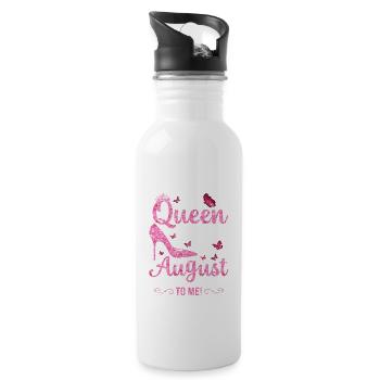Birthday Girl August Queen Girl - 20 oz Water Bottle - white - Right