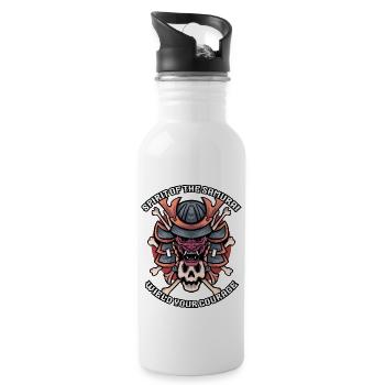 samurai skull - 20 oz Water Bottle - white - Right