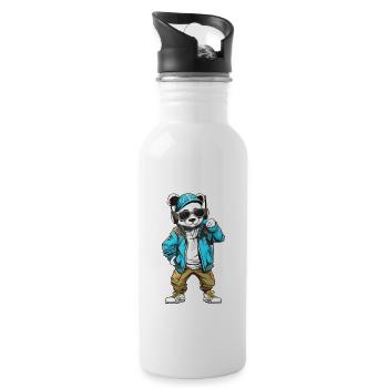 Panda Zoo Animal Dressed In Cloths As Human - 20 oz Water Bottle - white - Right