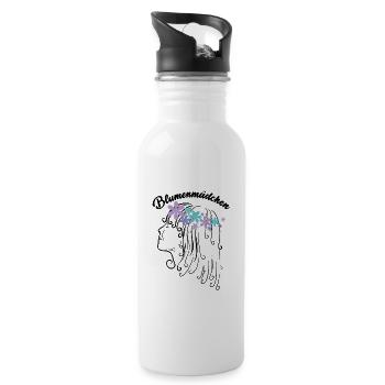 Flower Girl Girl with Wreath - 20 oz Water Bottle - white - Right