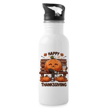 Happy Thanksgiving - 20 oz Water Bottle - white - Right