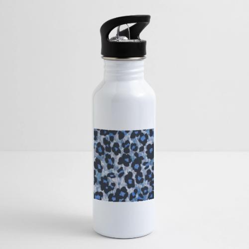 blue ank black leopard pattern - 20 oz Water Bottle