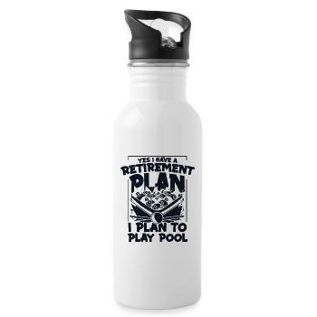 Yes I Have A Retirement Plan Pool Pool Snooker - 20 oz Water Bottle - white - Right