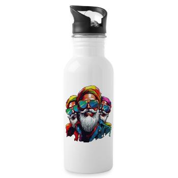 Santa's Elfie Selfie Pop Art - 20 oz Water Bottle - white - Right