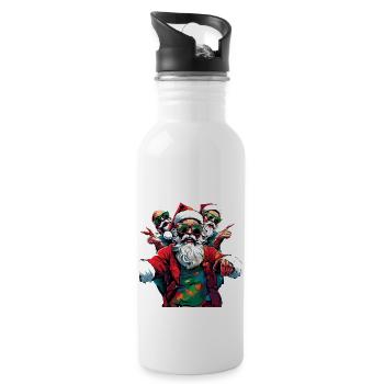 Trendy Santa & Elves Selfie Art - 20 oz Water Bottle - white - Right