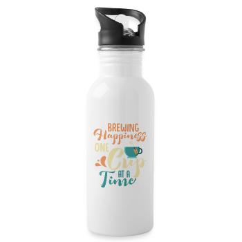 Brewing happiness, one cup at a time Tea Drinker - 20 oz Water Bottle - white - Right