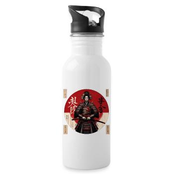 Ancient Japanese art - Japanese samurai art - 20 oz Water Bottle - white - Right