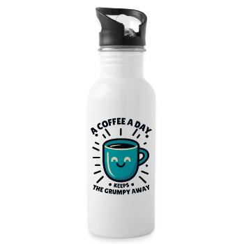a coffee a day keeps The Grumpy Away - 20 oz Water Bottle - white - Right