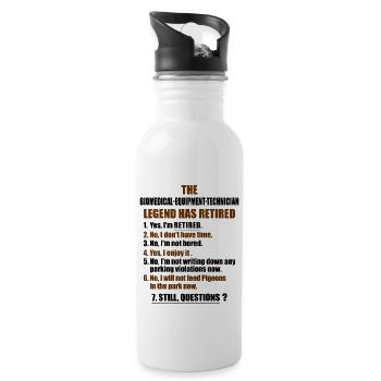 Retirement gift for Retired - 20 oz Water Bottle - white - Right