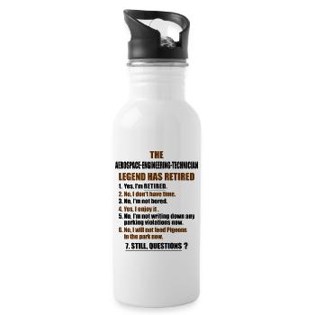 Retirement gift for Retired - 20 oz Water Bottle - white - Right