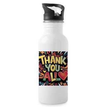Thank you All - 20 oz Water Bottle - white - Right