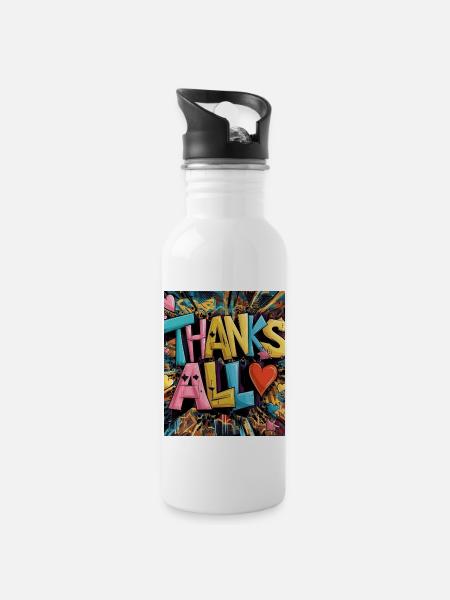 Thanks all , love you all - 20 oz Water Bottle - white