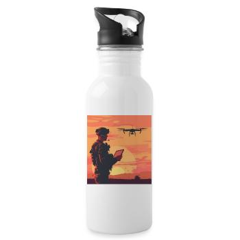 Drone pilot - Drone scout - Military drone pilot - 20 oz Water Bottle - white - Right