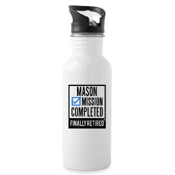 Retirement - Retired Mason - 20 oz Water Bottle - white - Right
