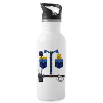 Halloween Policeman Police Officer Costume Boys Gi - 20 oz Water Bottle - white - Right