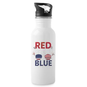 Red White And Blue Cousin Crew 4th Of July - 20 oz Water Bottle - white - Right
