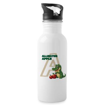 Alligator Apple Cute - 20 oz Water Bottle - white - Right
