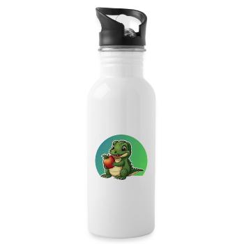 Alligator Apple Cute - 20 oz Water Bottle - white - Right