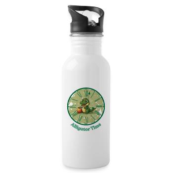 Alligator Apple Cute - 20 oz Water Bottle - white - Right