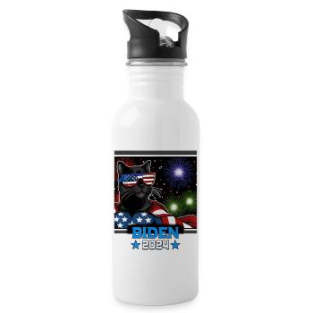 Fireworks Biden 2024 Black Cat - 20 oz Water Bottle - white - Right