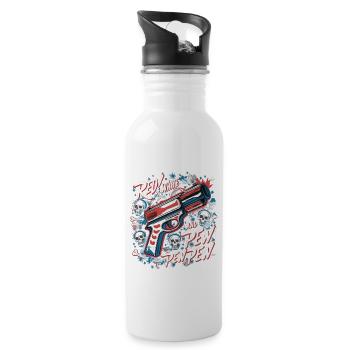 Red White and Pew Pew Pew - 20 oz Water Bottle - white - Right