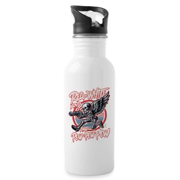 Red White and Pew Pew Pew - 20 oz Water Bottle - white - Right