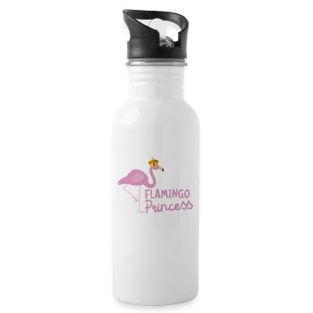 Flamingo Princess Gorgeous Crown Wading Bird Lover - 20 oz Water Bottle - white - Right