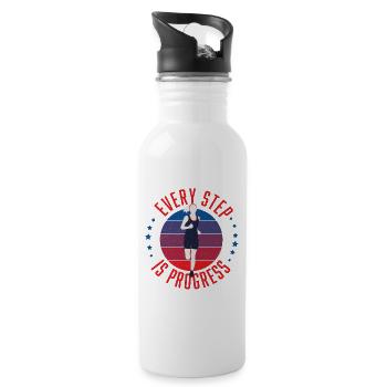 Running girl - 20 oz Water Bottle - white - Right