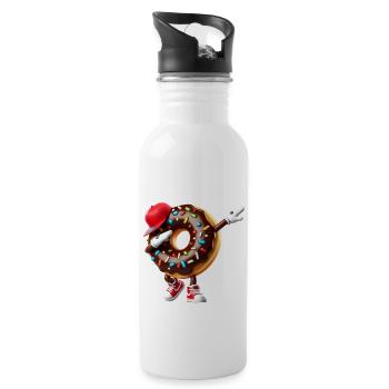 dabbing donus post - 20 oz Water Bottle - white - Right