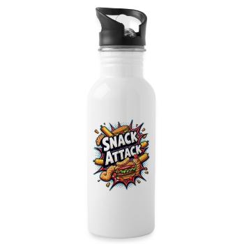 Snack Attack: Funny Art Tee for Snack Food Lover - 20 oz Water Bottle - white - Right