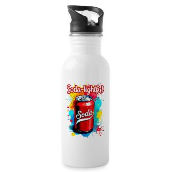 Soda Lightful: Funny Cream and Crush Soda Design - 20 oz Water Bottle - white - Right