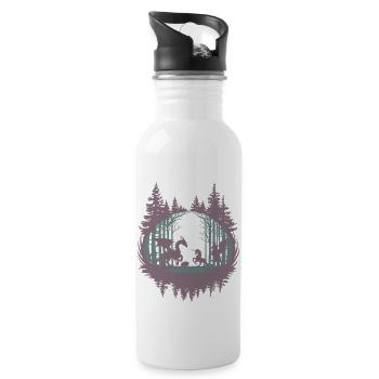 Fantasy Football Creatures In The Forest Design - 20 oz Water Bottle - white - Right