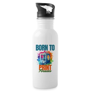 3d Printer, born to print motif - 20 oz Water Bottle - white - Right
