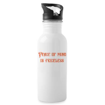 Peace of mind is priceless - 20 oz Water Bottle - white - Right