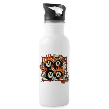 Western Mama Retro Flaming 8 Ball Cherry Dice - 20 oz Water Bottle - white - Right