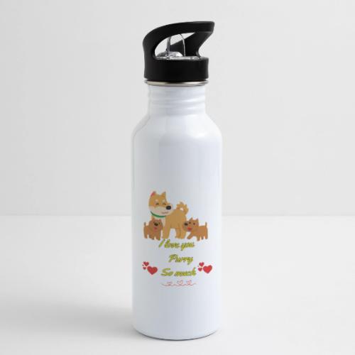 Cute Dog Family Love – “I Love You Purry So much - 20 oz Water Bottle