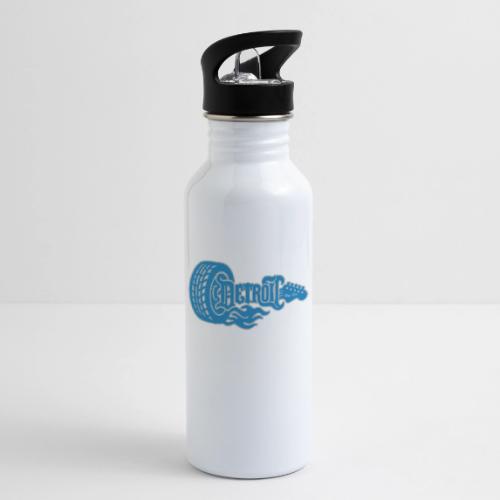 The D® - Detroit Wheel Guitar with Flames Bl Slvr - 20 oz Water Bottle