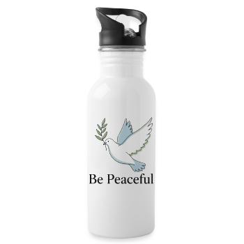 Be Peaceful  - 20 oz Water Bottle - white - Right