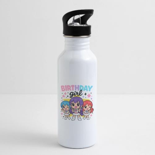 Cute Chibi Birthday Idol Girls - 20 oz Water Bottle