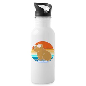 Capybara Rodent Sunglasses - 20 oz Water Bottle - white - Right
