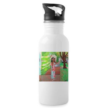 Garden in Pink Dress - 20 oz Water Bottle - white - Right