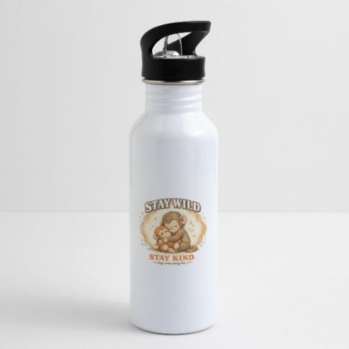 Stay Wild Stay Kind Punch Monkey Hug - 20 oz Water Bottle
