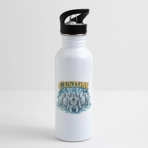 Custom Wolf Pack Howling Moon Vintage Wilderness - 20 oz Water Bottle