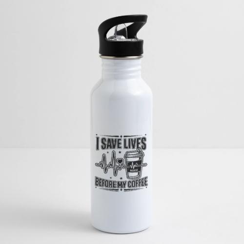 Nurse Coffee Humor - Saving Lives - 20 oz Water Bottle