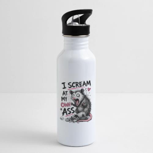 Funny Opossum Screaming Graphic Tee - 20 oz Water Bottle