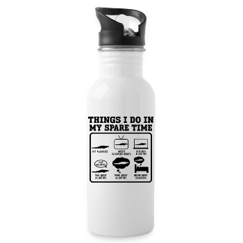 Funny Alligator Hobby - 20 oz Water Bottle - white - Right