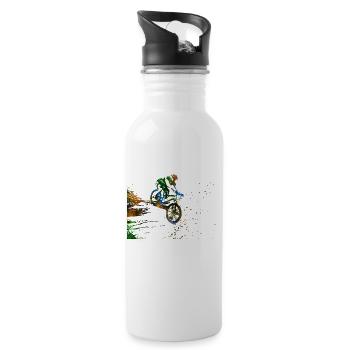 Mountain biking, mountain bike, sport - 20 oz Water Bottle - white - Right