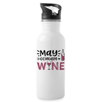May Contain Wine - Wine - 20 oz Water Bottle - white - Right