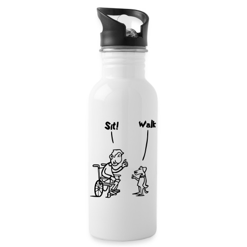 Sit and Walk. Wheelchair humor shirt - Water Bottle