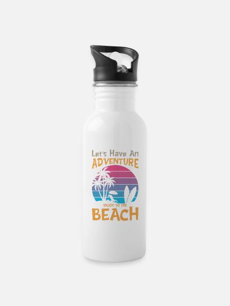 beach & summer - 20 oz Water Bottle - white